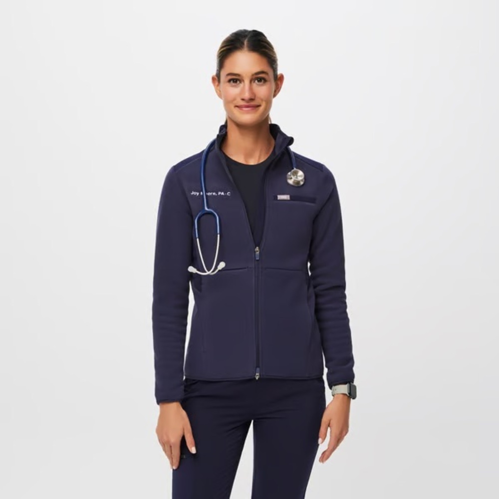 FIGS On-Shift Fleece Jacket, Navy